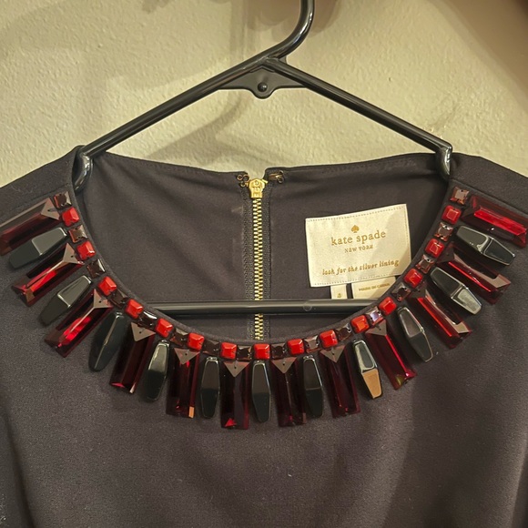 Kate Spade Black Embellished Red Beaded Neckline - Picture 4 of 7